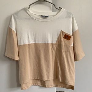 Shein, medium, white and tan.